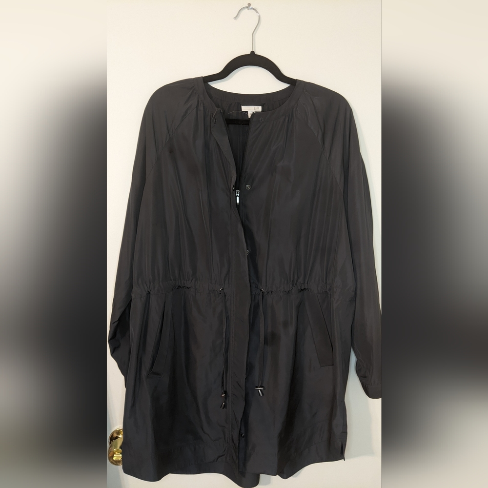 J. Jill PureJill Fit Caper Lightweight Full Zip Front Drawstring Jacket Size Lar